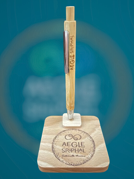 Aegle Sriphal Magnetic revolving bamboo pen stand with bamboo pen