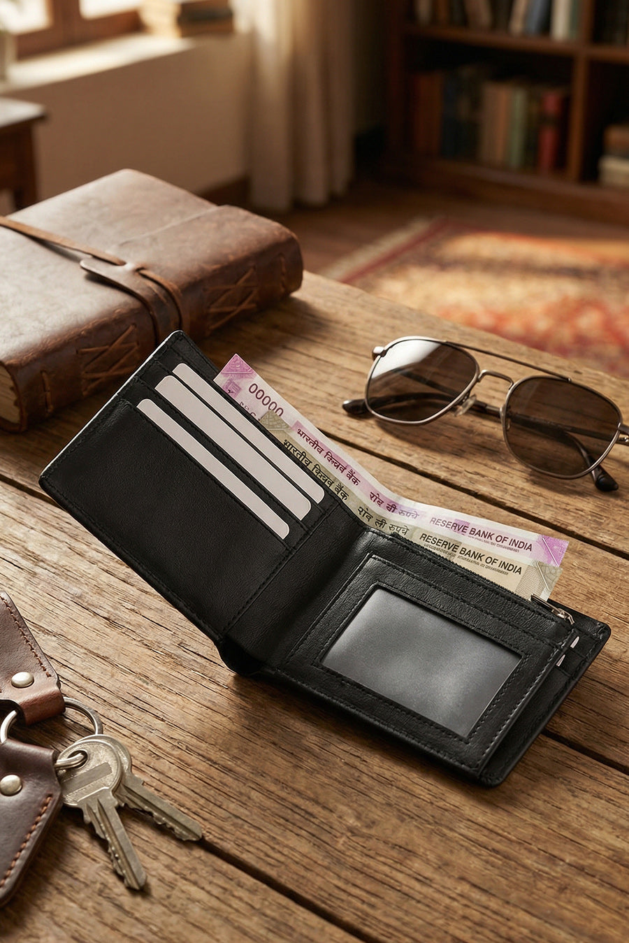 Leonardo Vegan Leather Men Bifold Wallet 