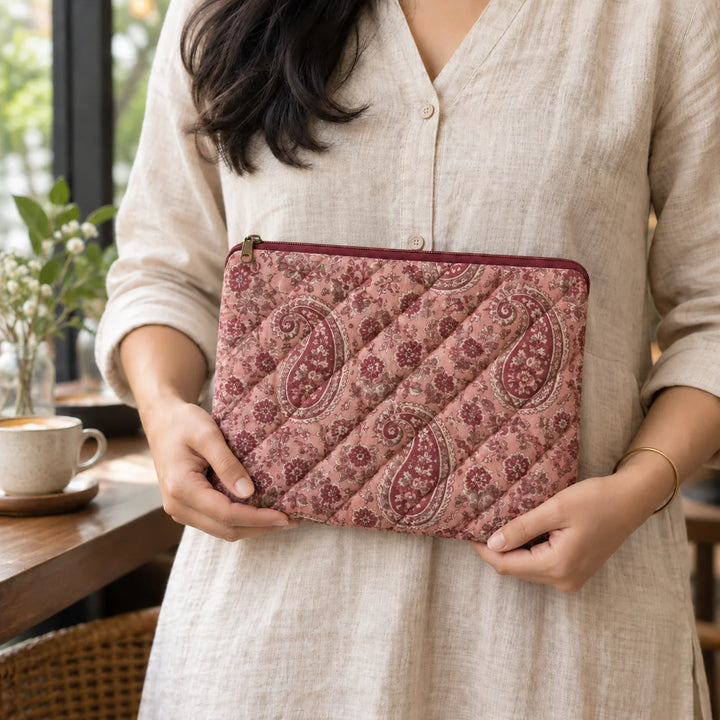 Quilted Cotton iPad & Tablet Sleeve, Handmade | Punh Pravaah