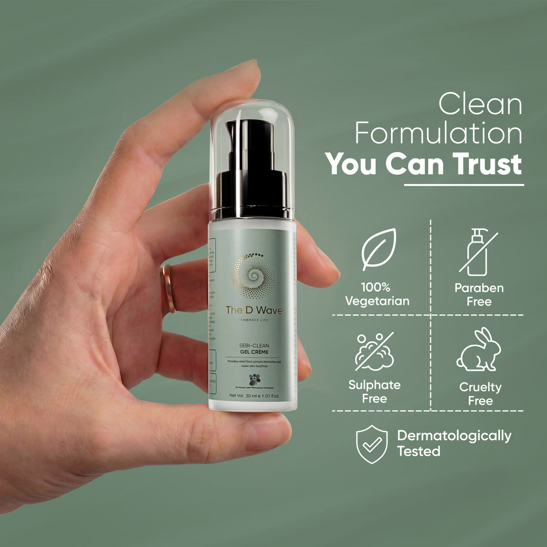 The D Wave Sebi-Clean Gel Crème - 30 ML | Reduce Acne, Fade Dark Spots, Brighten Skin | Powerful Acne Treatment, Skin Illuminator & Brightening