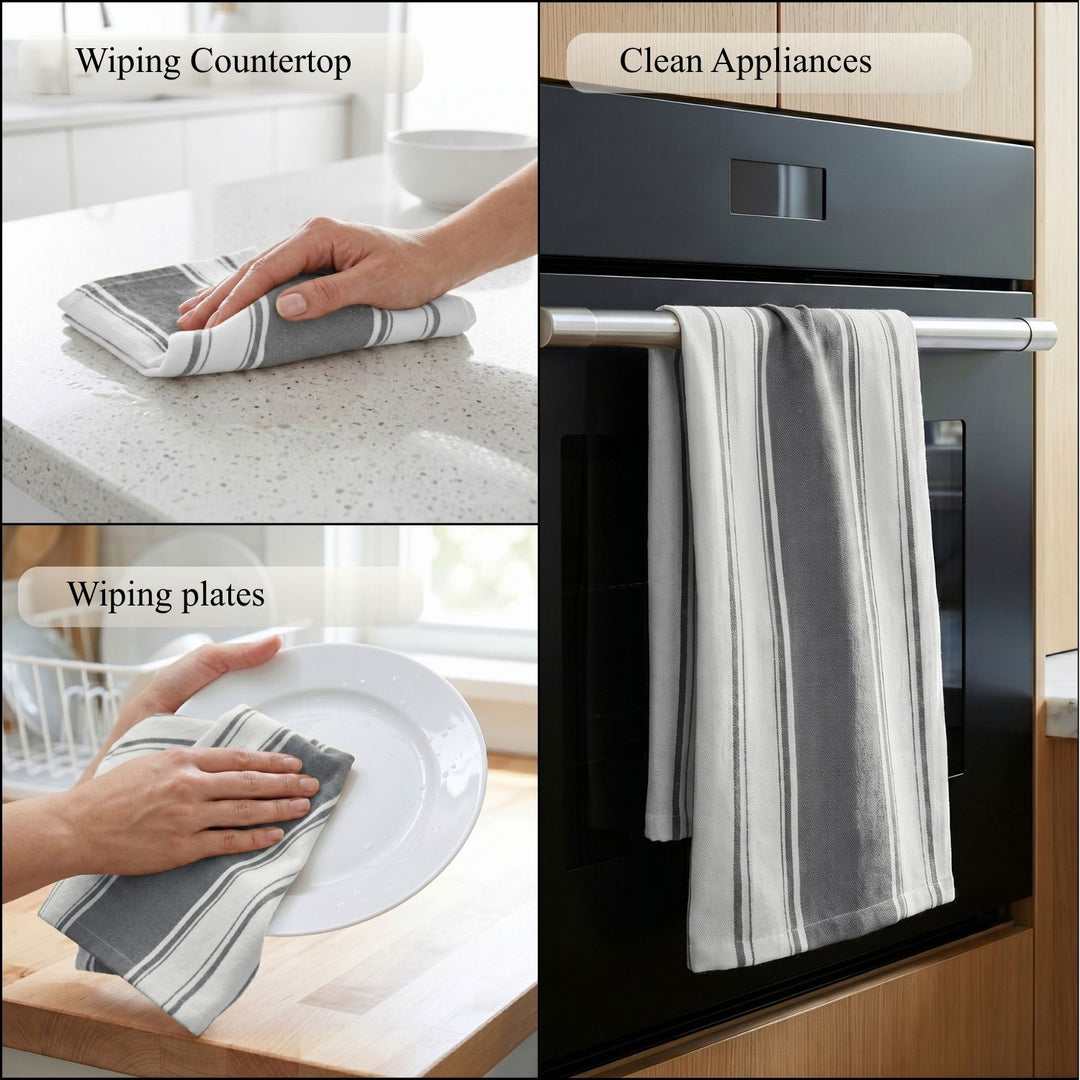 Striped Cotton Dish Towels ( Set of 2 )