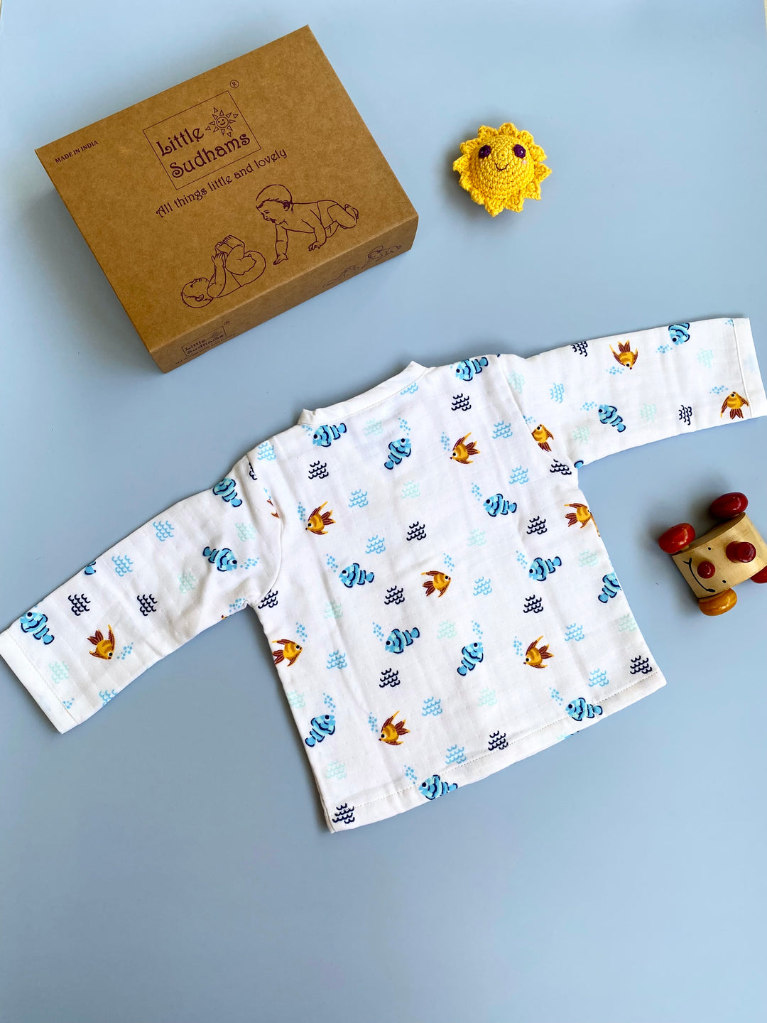 Little Sudhams Organic Cotton Muslin Baby Full-Sleeve Set