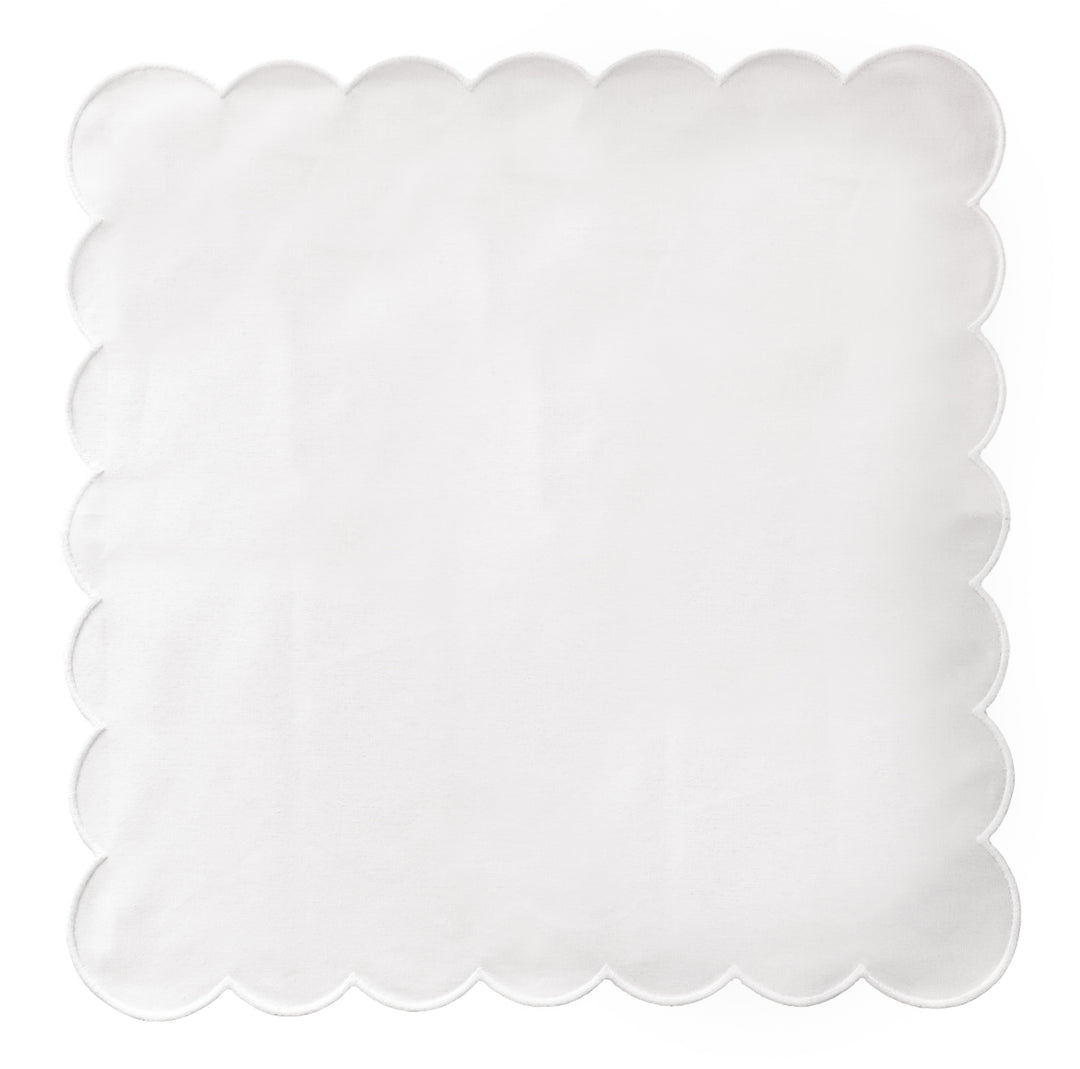 Scallop Edge Cloth Napkins –Set of 4, Reusable & Washable Table Napkins