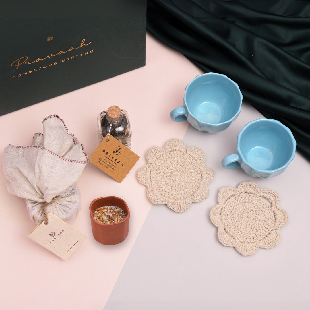 Luxury Rakhi Gift Hamper for Brother & Sister | Handmade Tea Gift Set | Premium Sustainable Gift Box | Tea for Two by Pravaah