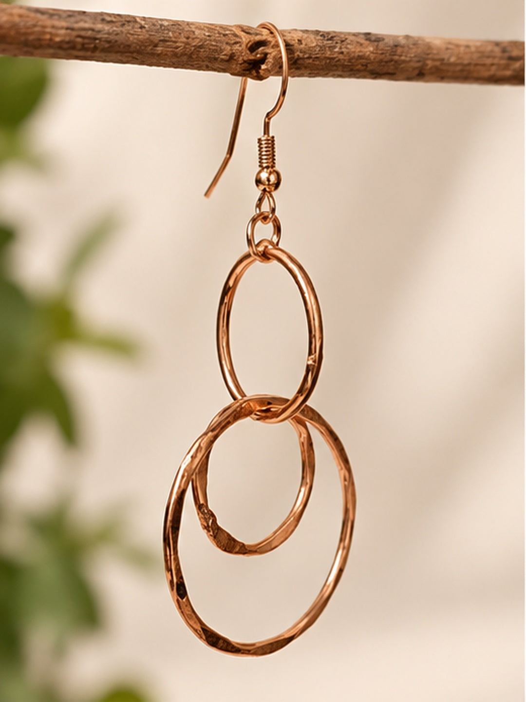 Bamboology Trends Copper Drop Earrings | Round Design