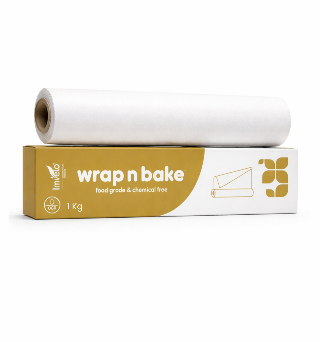 Imvelo OGR Wrapping n Baking Paper Roll 1 Kg - Non Stick, Oil Proof Butter Paper Roll, Food Safe, Chemical Free Parchment Paper for Air Fryer, Oven, Microwave & Baking Cake, Baking Essentials - 1 Roll