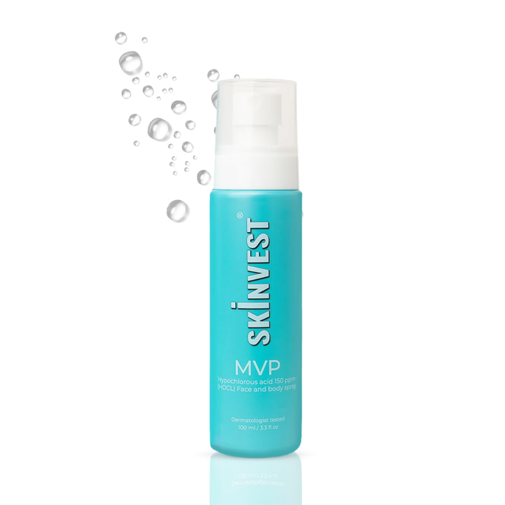 Skinvest MVP HOCl Spray with 150 ppm Hypochlorous Acid, Zinc PCA & Pentavitin | Soothes Acne & Redness | 100ml