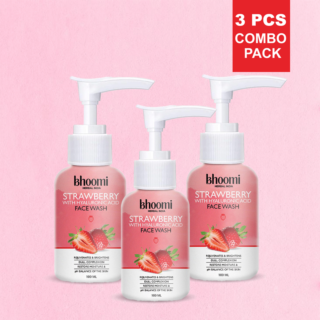 Bhoomi Herbal India STRWABERRY WITH HYALURONIC ACID FACE WASH