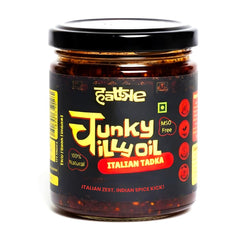 Hattke Chunky Chilli Oil - Italian Tadka 175g | Chilli Oil Perfect for Stir-Fries, Pasta, Pizzas, Sandwiches, Wraps, Toasts | Natural & Fresh Ingredients | No Preservatives | Vegan 175gm