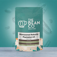 THE BEAN CO Plantation AA Monsooned Robusta Coffee Beans (GI-Tagged) | Medium Roast |  Roasted Coffee Beans | 100% Robusta
