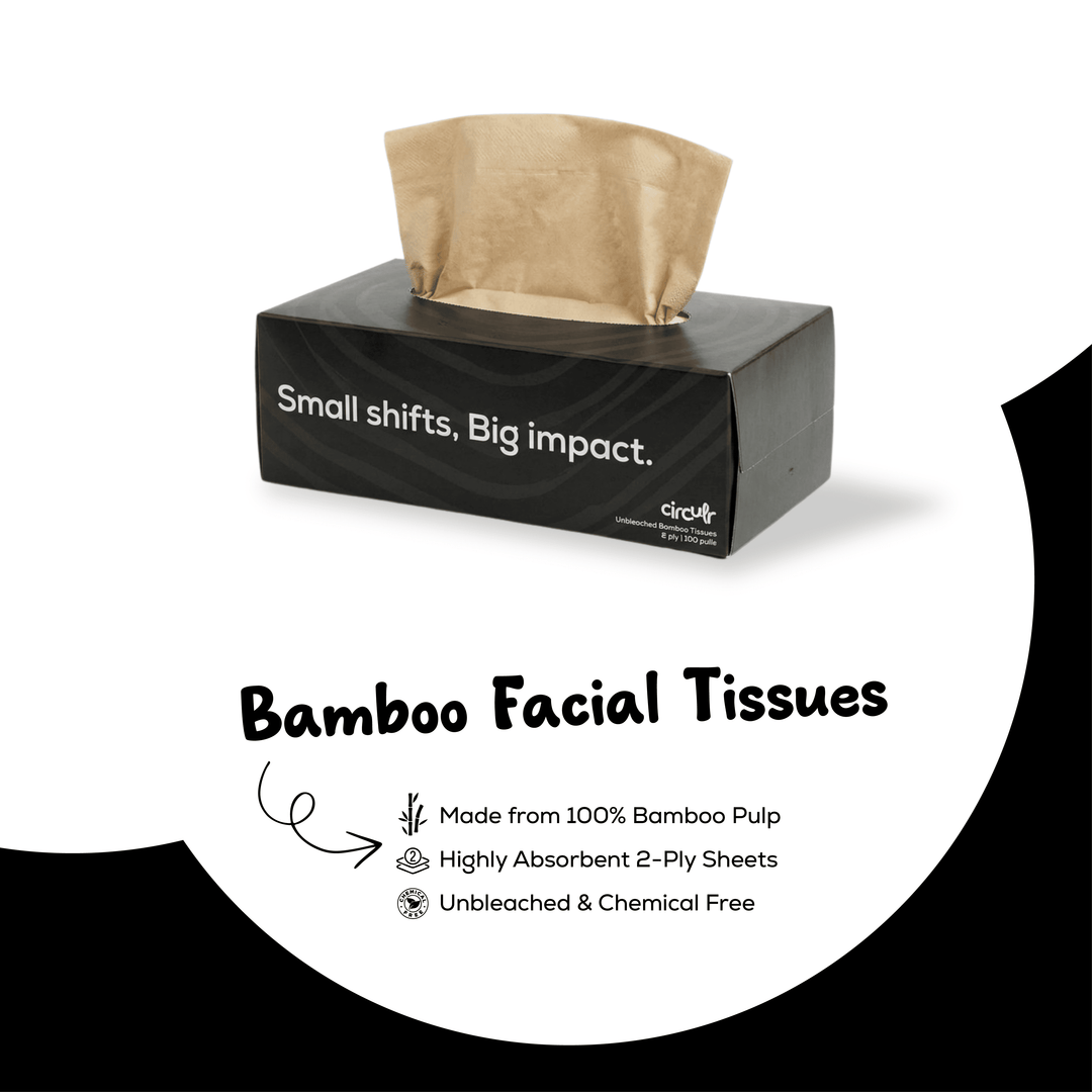 Bamboo Facial Tissues Black (2 Ply | 100 Pulls) (Pack of 4)