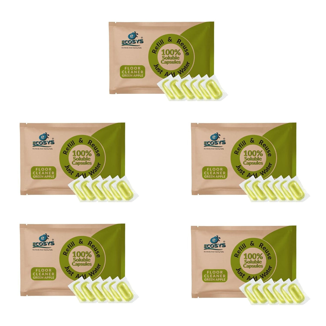 Ecosys eco-friendly disinfectant surface and floor cleaner liquid capsules - 6 soluble capsule make in 1 litre concentrate solution (pack of 3)