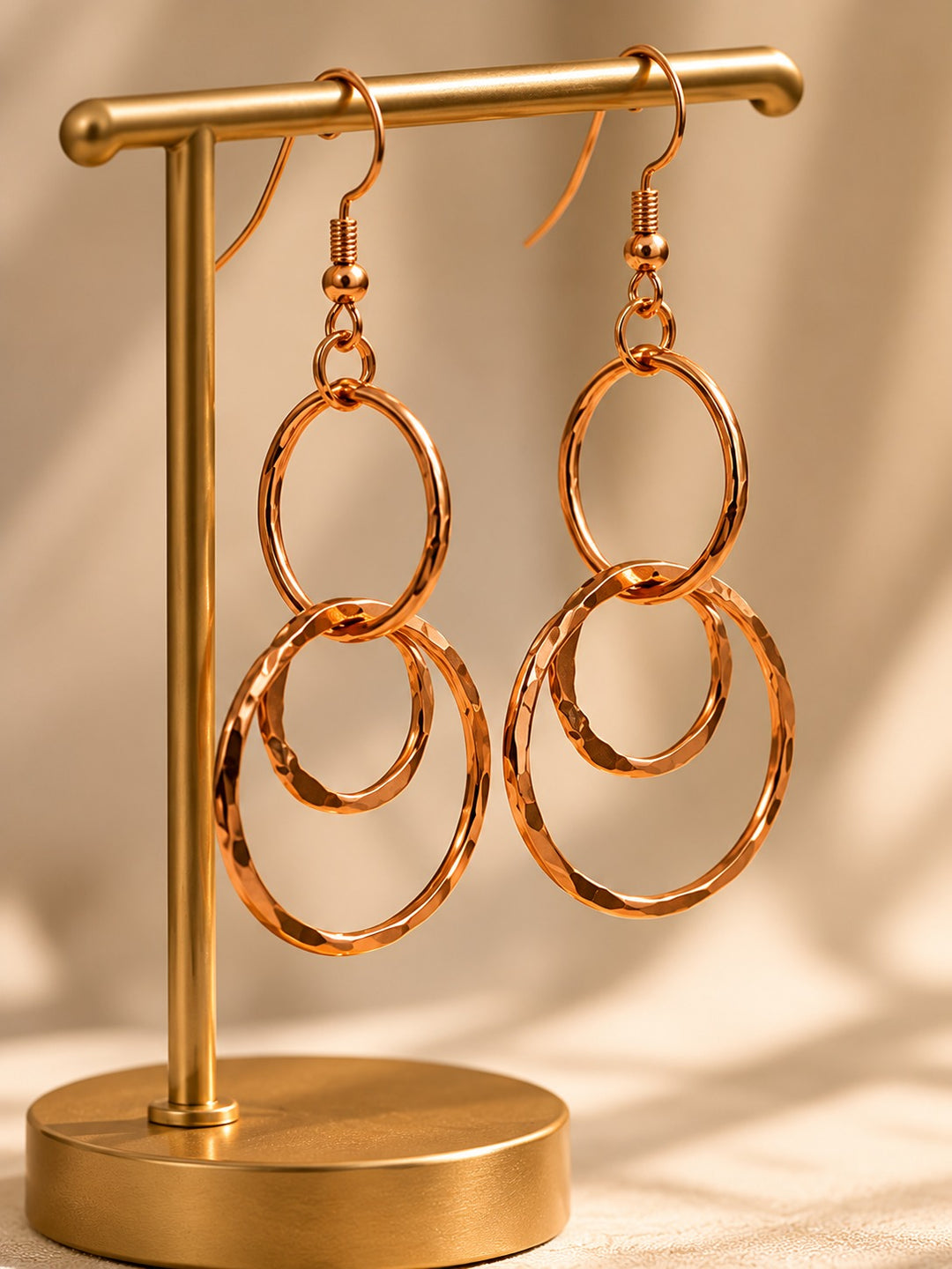 Bamboology Trends Copper Drop Earrings | Round Design