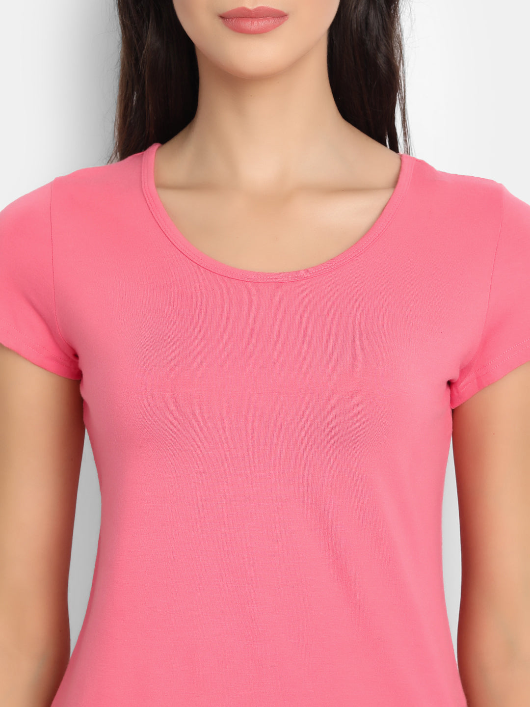 Women’s Bamboo Fabric Slim Fit H/S T-Shirt | Soft & Breathable | Pink
