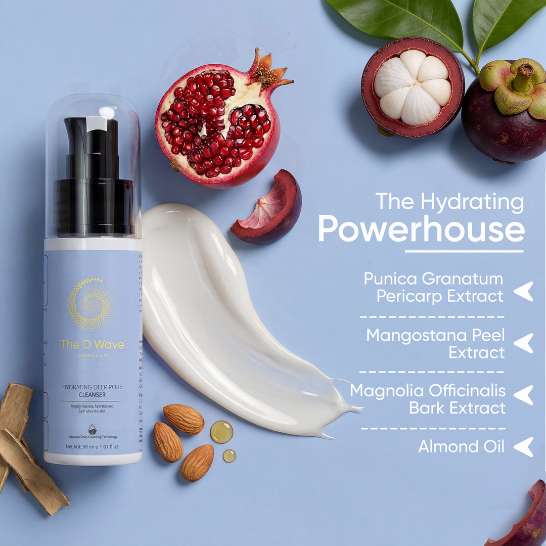 The D Wave Hydrating Deep Pore Cleanser - 30ML | Hydrating Face Cleanser | Minimizes Pores | Restoring natural complexion | Keeps the skin fresh & hydrated | Nourished and renewed skin