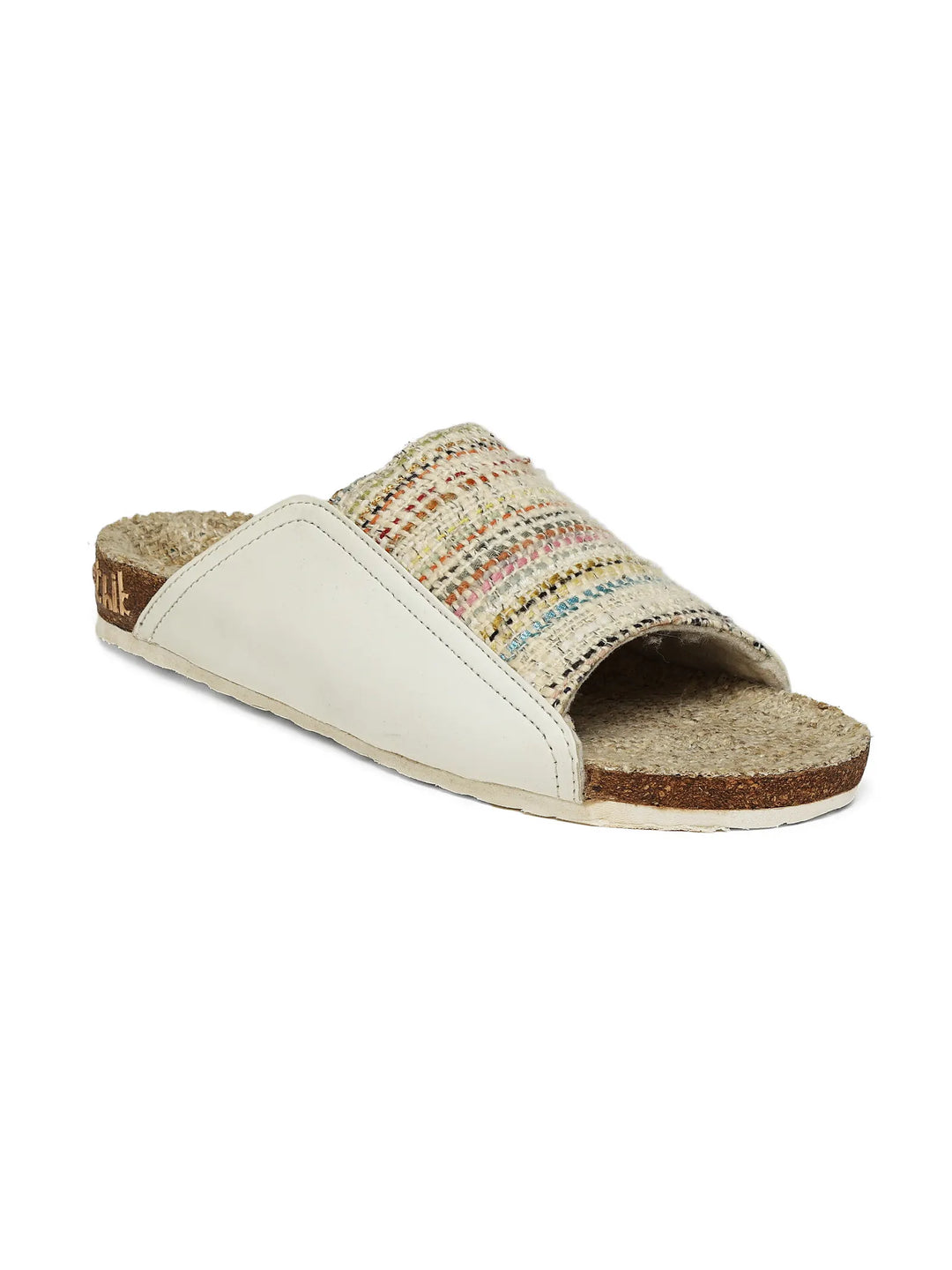Mist Natural Multi Wide Strap Slide Sandals