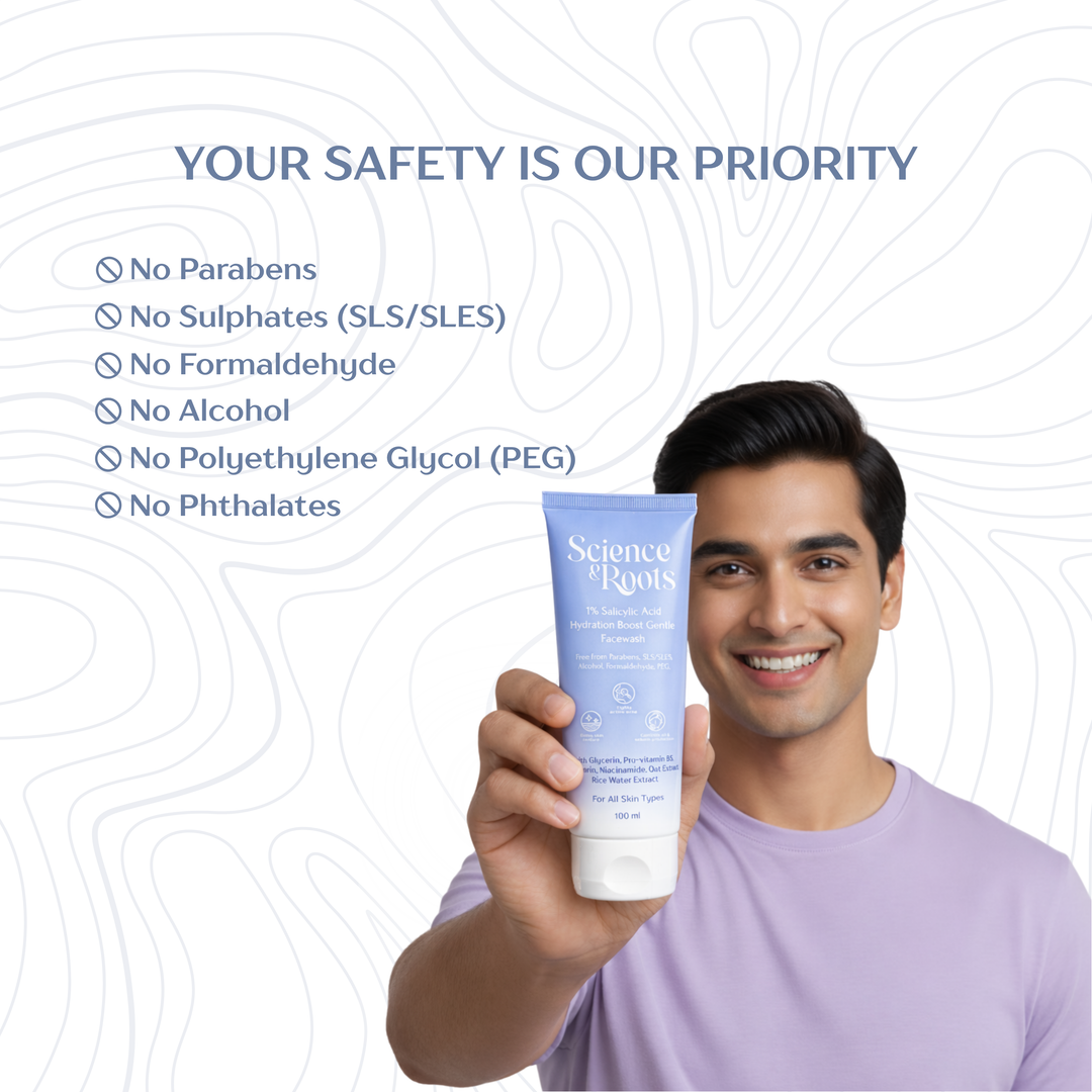 Science & Roots 1% Salicylic Acid Hydration Boost Gentle Facewash | Fights acne and reduces acne marks | Controls Oil | Suitable for sensitive skin | All skin types