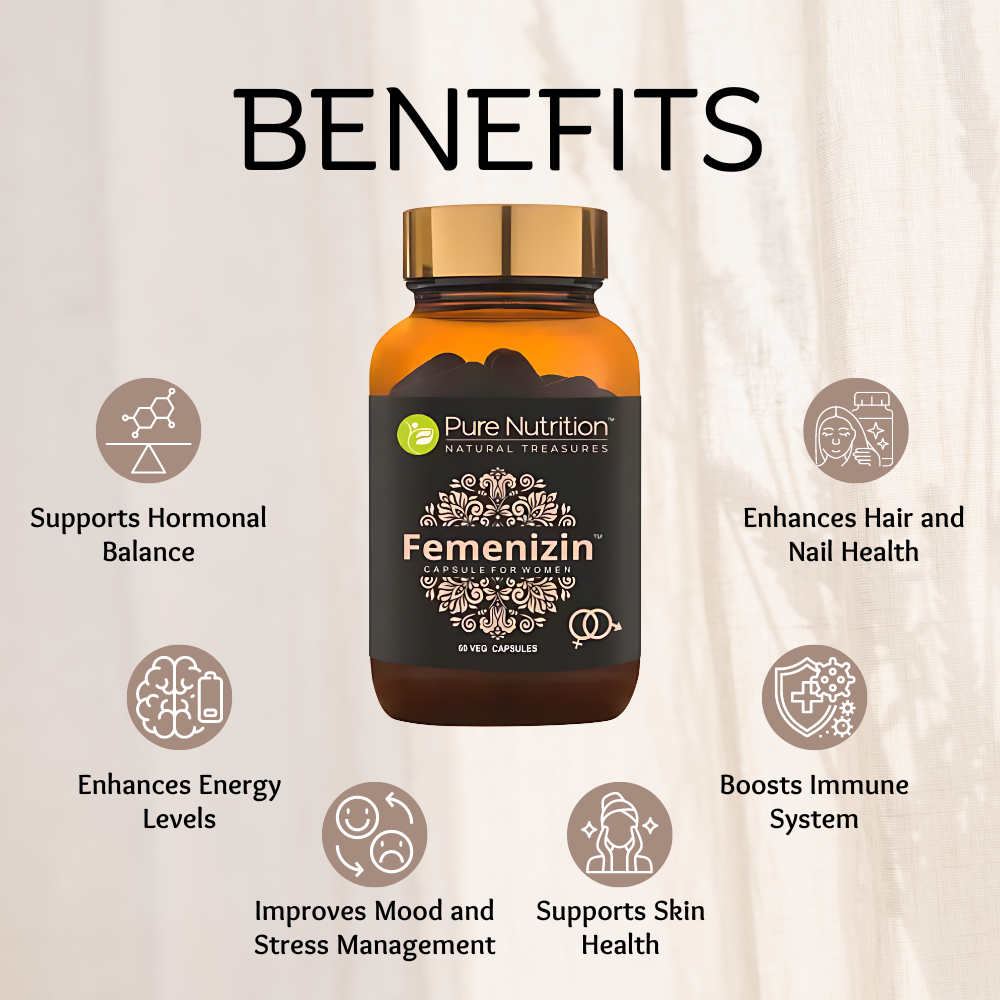 Femenizin Daily Vitality & Hormonal Wellness Supplement for Women | 60 Caps