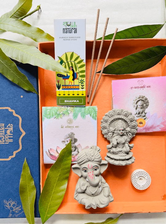 Festive Gift Box I Plantable Laxmi Ganesh I Bambooless Incense I Diwali Hamper I Set of 4 - Suspire