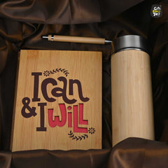 Gift Kya De Diary, Bamboo Bottle and Pen | Eco-Friendly New Year Hamper | Perfect For Corporate Gift