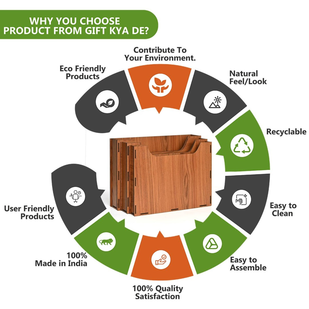 Gift Kya De File Organiser 3 Tier Paper Tray For Office Desk, Horizontal & Vertical Adjustment A4 Documents Organizer