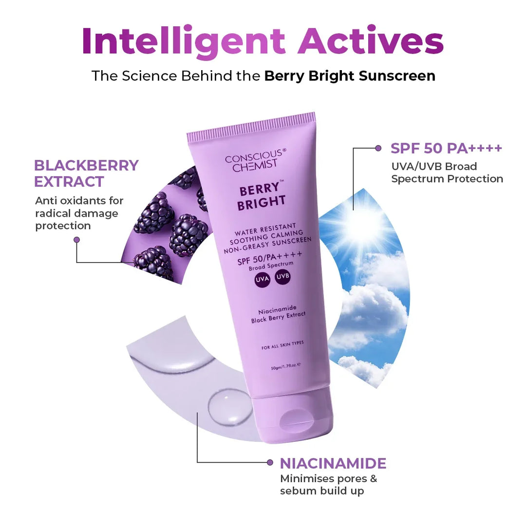 Berry Bright Sunscreen | SPF50 PA ++++