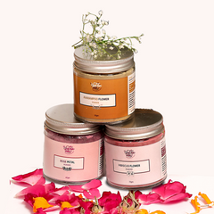Vriksha Veda Flowers Powder Kit (Trial Pack) | Skin and Hair Care | Pack of 3