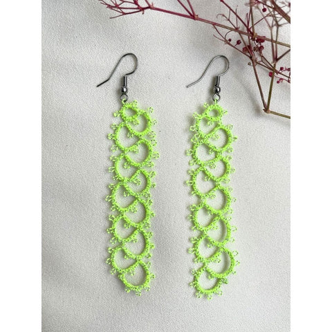 Knots To NodesFluorescent Lime Glow Earrings