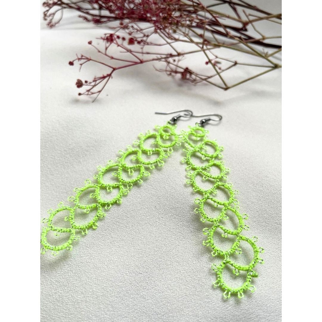 Knots To NodesFluorescent Lime Glow Earrings