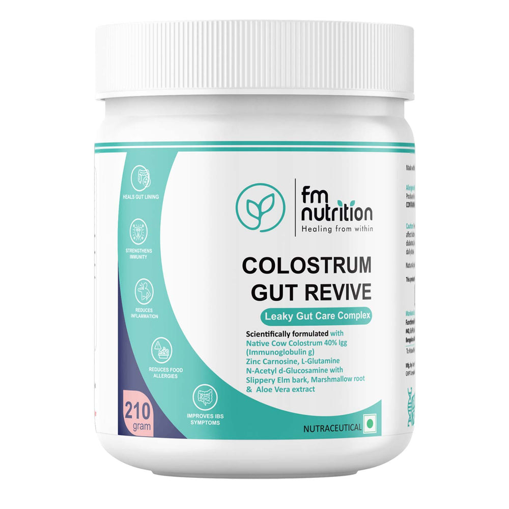 FM Nutrition Colostrum Gut Revive I Leaky gut repair I Immunity support I Digestive health support I