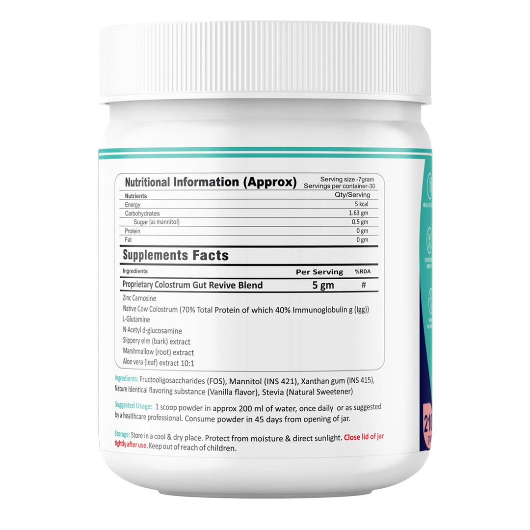 FM Nutrition Colostrum Gut Revive I Leaky gut repair I Immunity support I Digestive health support I