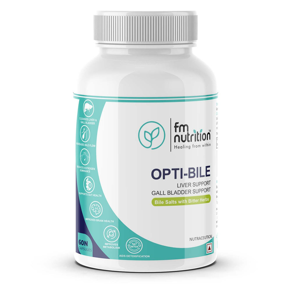 FM Nutrition Opti-Bile | Taurine bile salts with Bitter Herbs |  Liver Cleanse & Detox Supplement | Gall bladder Support I BILE SUPPORT I Fights Fatty Liver | 60 Capsules