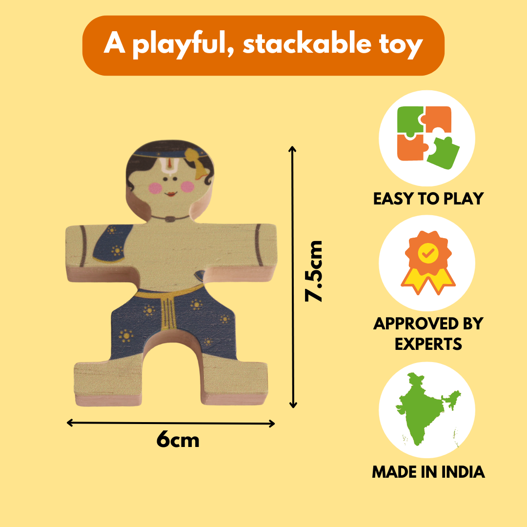 Taali Makhan Chor - Wooden Figurine Stacking Toy Set