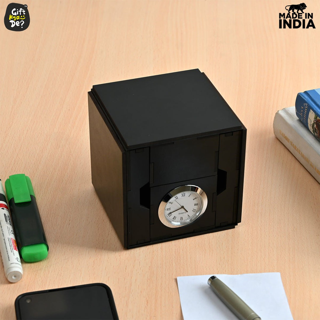 Gift Kya De Foldable All in One Office Desk Organizer With Clock, Calendar 2025 & Mobile Stand | Desk Accessories