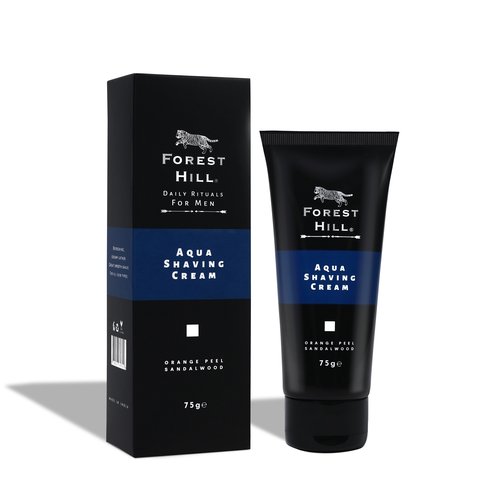 Forest Hill premium fresh aqua men shaving cream, for personal & professional salon, suitable for all skin types, 75g