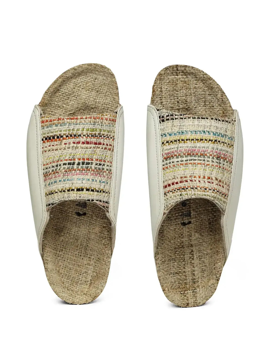 Mist Natural Multi Wide Strap Slide Sandals