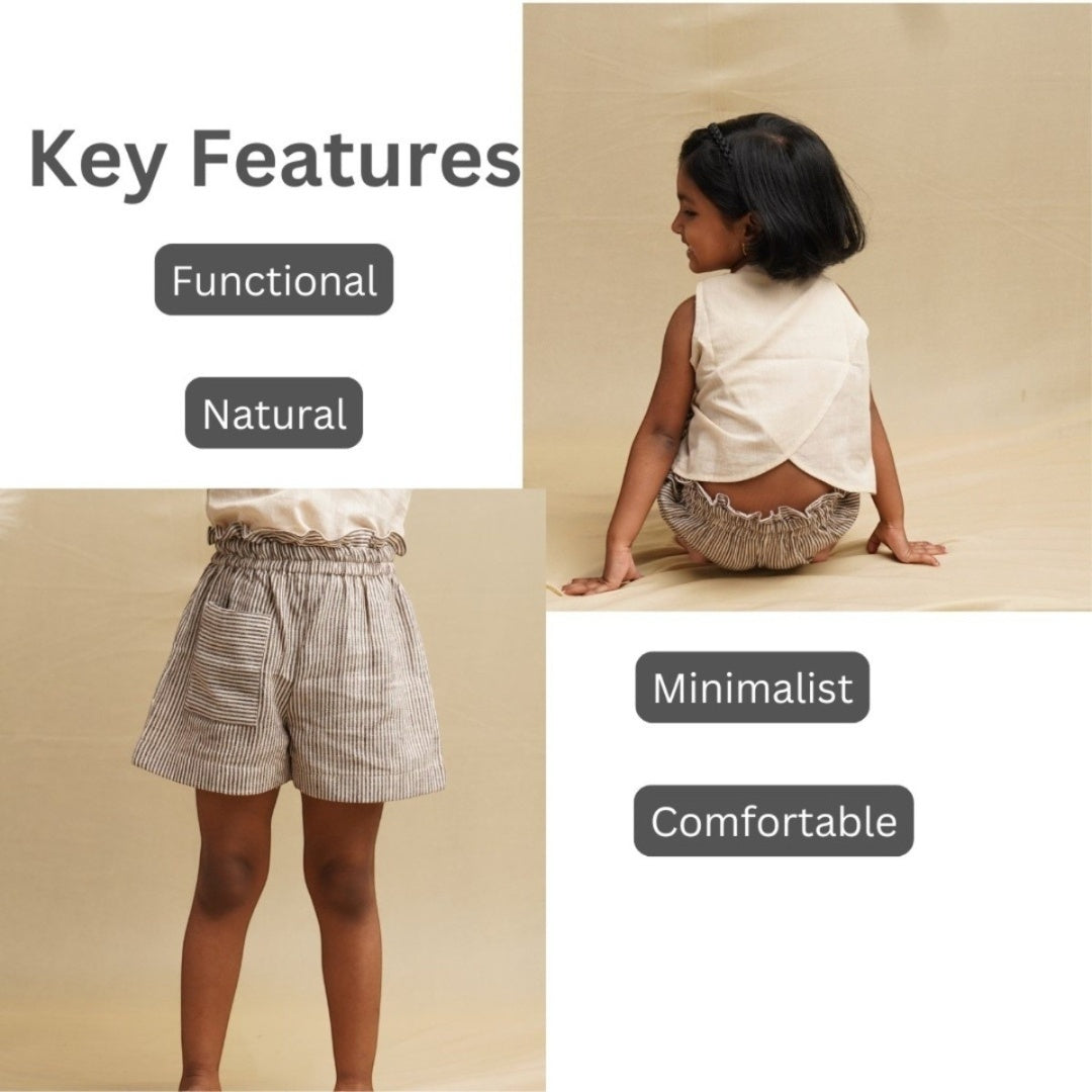 Playful Ruffle Hem Cotton Shorts for Girls