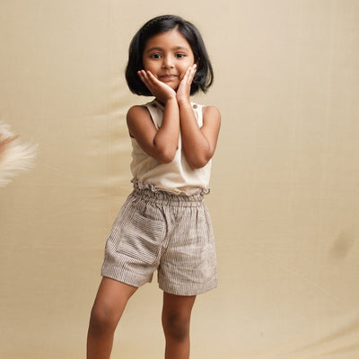 Playful Ruffle Hem Cotton Shorts for Girls