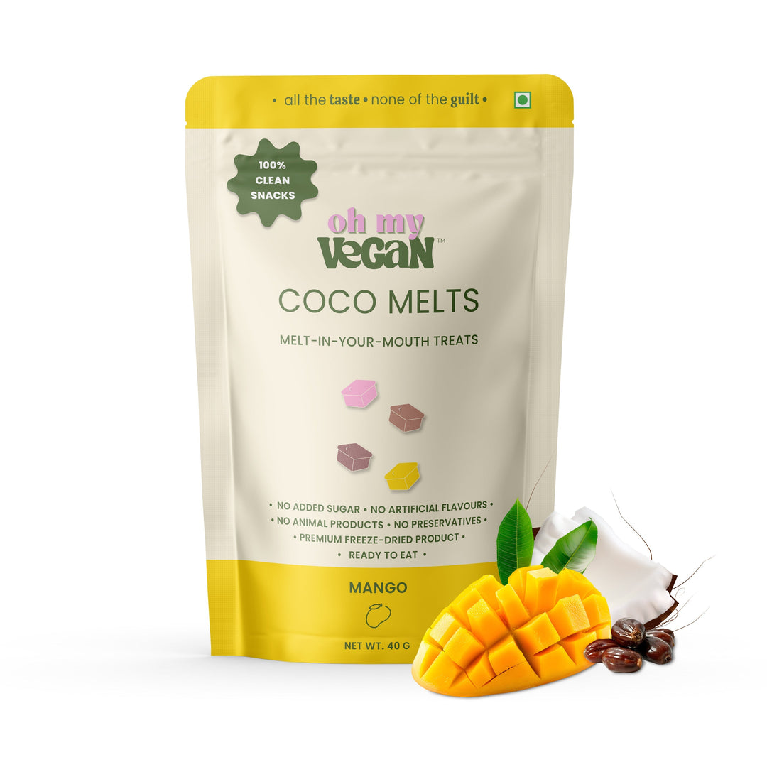 Oh My Vegan Mango Coco Melts – Healthy Plant Based Freeze-Dried Treats - 40 Grams