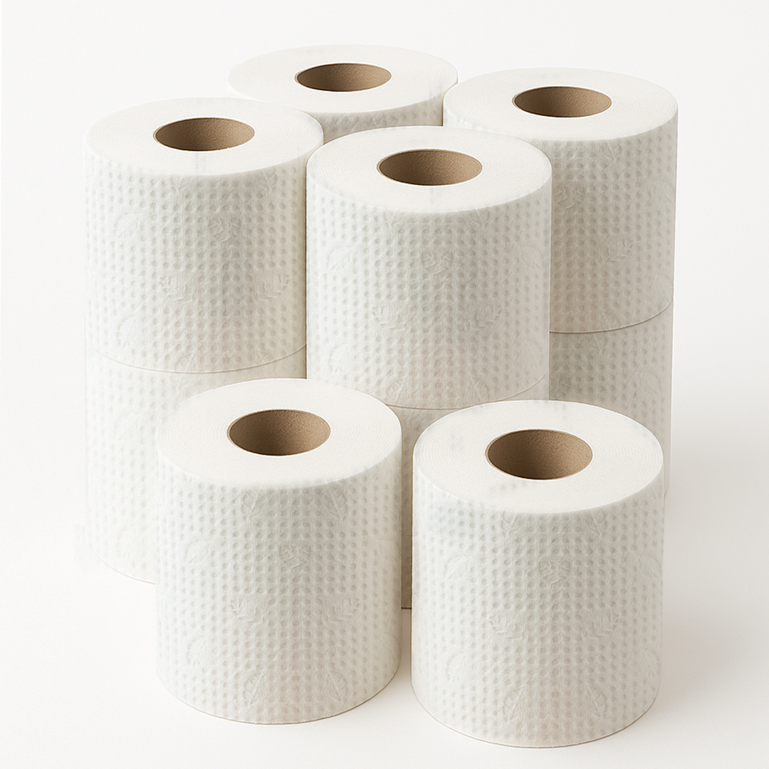 Imvelo 2 Ply Toilet Tissue Rolls - 180 Pulls Each Roll - Soft, Highly Absorbent, Septic Safe, 100% Virgin Pulp, OBA-Free Tissue Paper Roll, Bathroom Toilet Roll - Family Pack