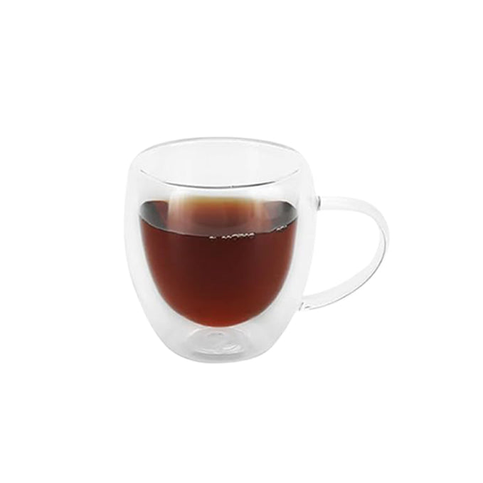The Bean Co Roasters Double Wall Coffee Cup | Borosilicate Glass | Insulated Layer Cups | Perfect for Coffee and Tea