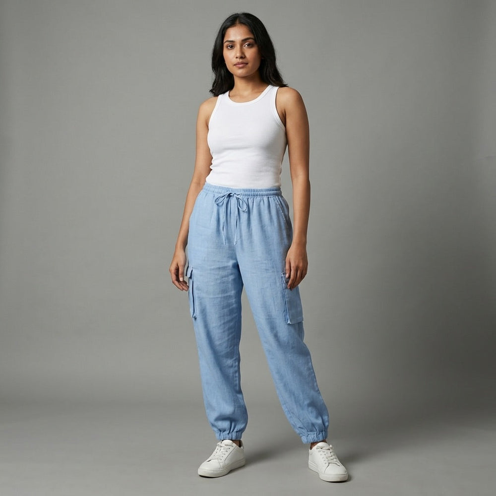 100% Premium Linen Joggers For Women