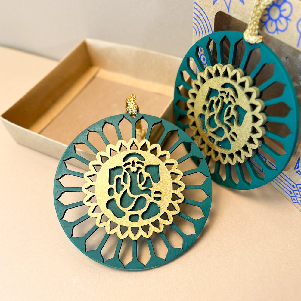 BambaiSe Ganpati Wall Hanging - Green