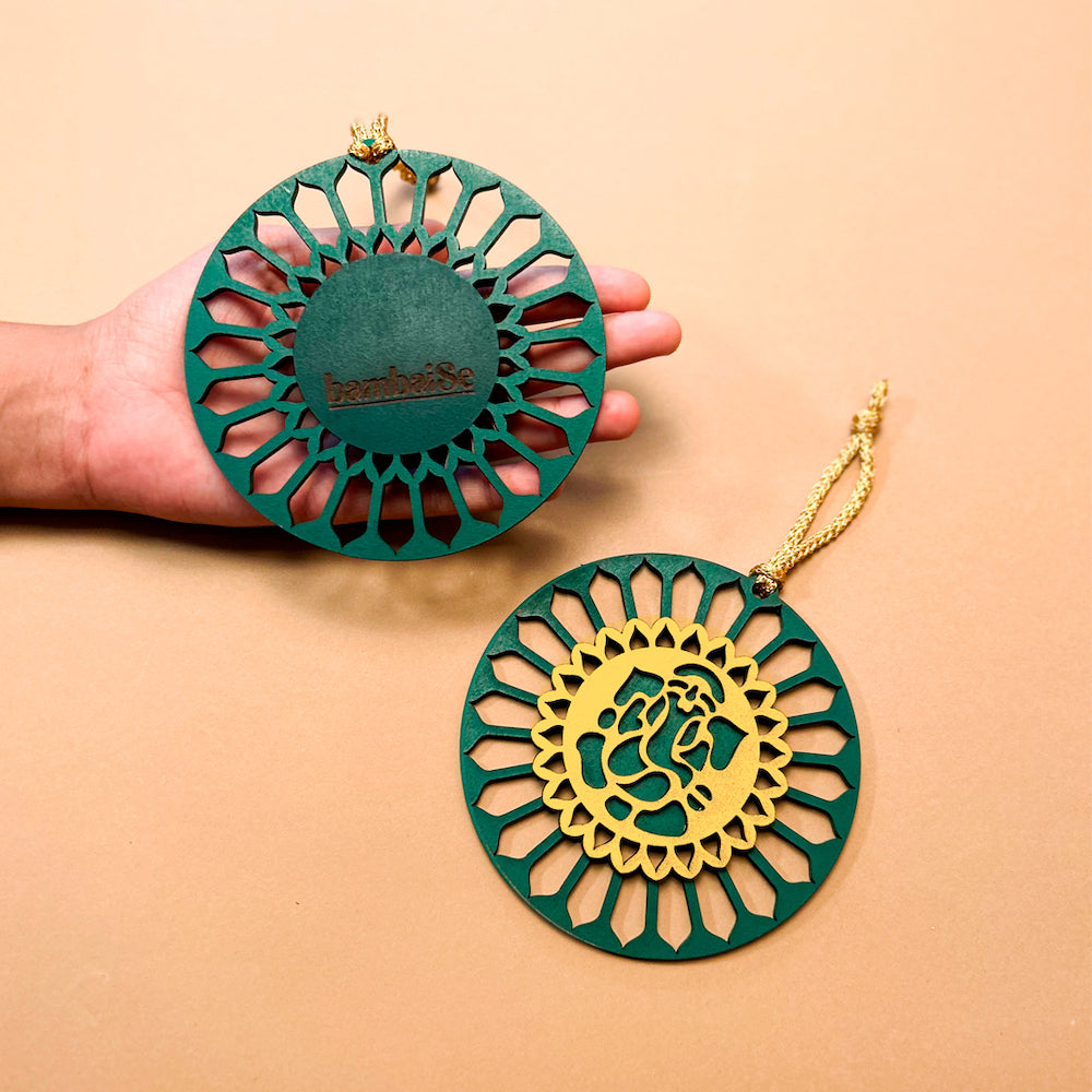 BambaiSe Ganpati Wall Hanging - Green