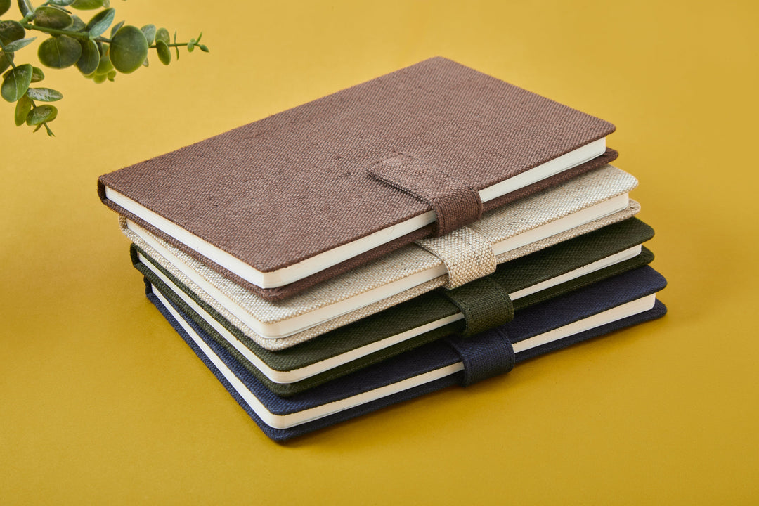 The Label GAIA Hemp A5 Notebook Diary with Button Flap Closure