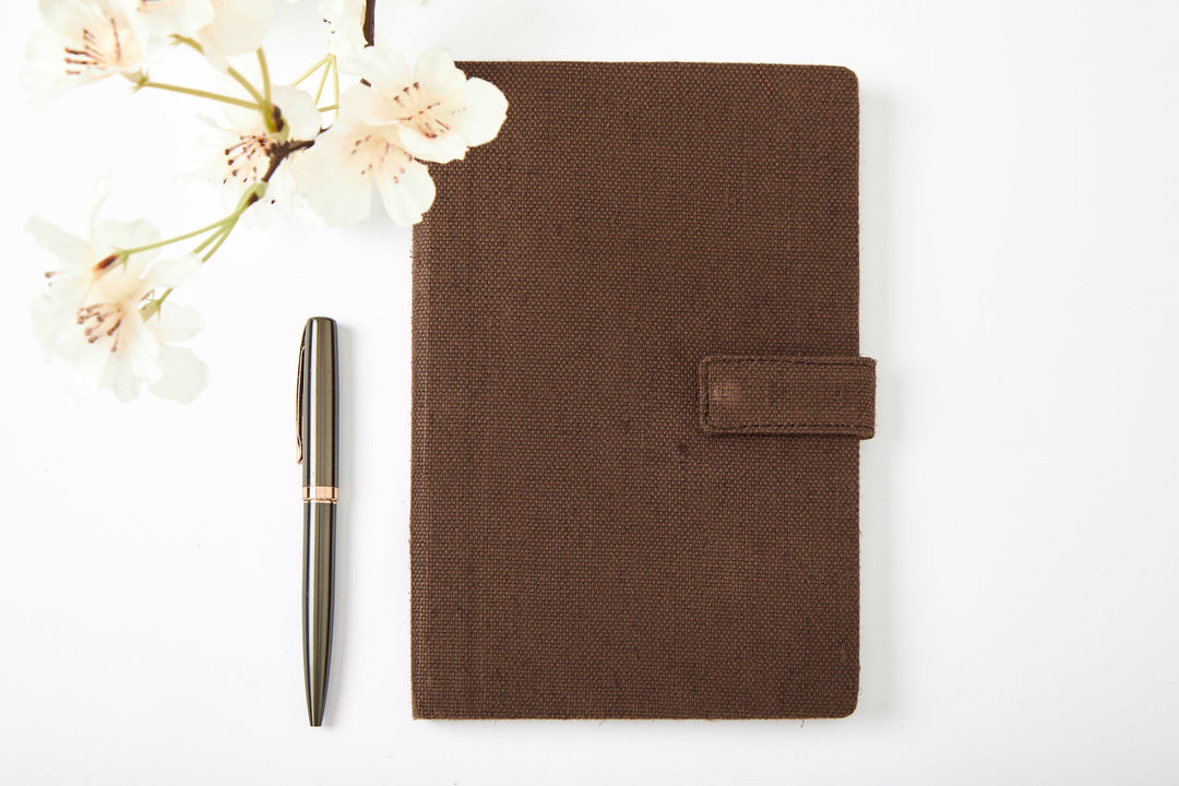 The Label GAIA Hemp A5 Notebook Diary with Button Flap Closure