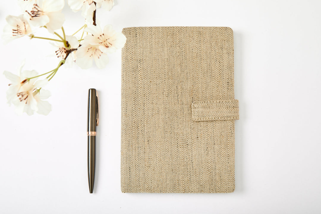 The Label GAIA Hemp A5 Notebook Diary with Button Flap Closure