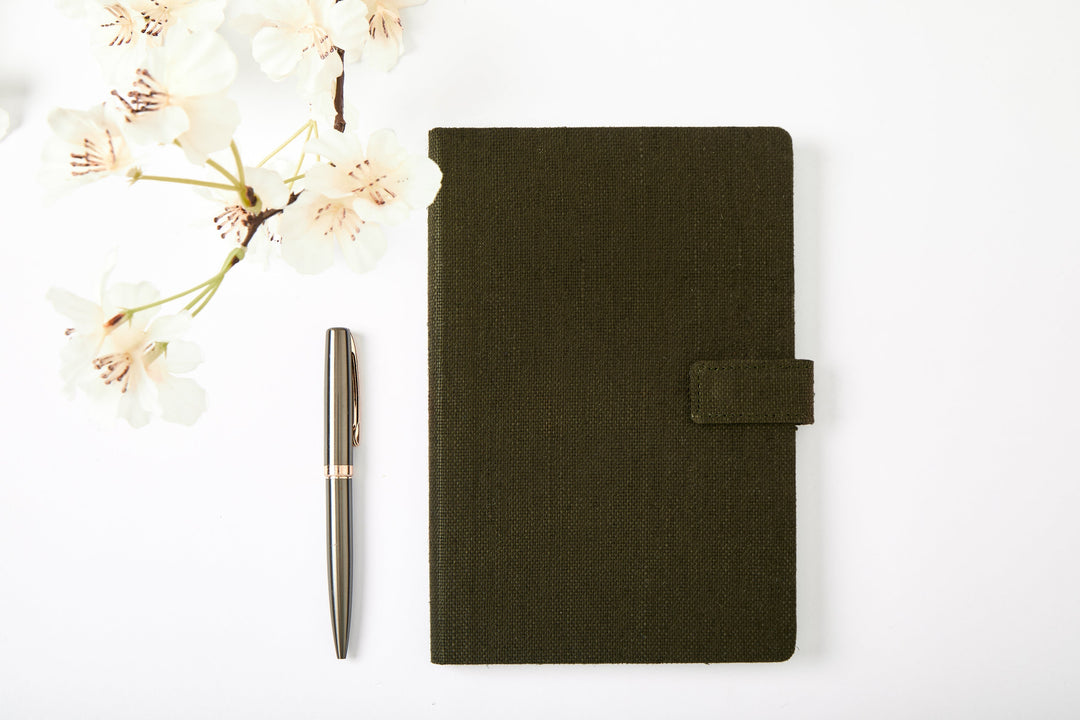 The Label GAIA Hemp A5 Notebook Diary with Button Flap Closure