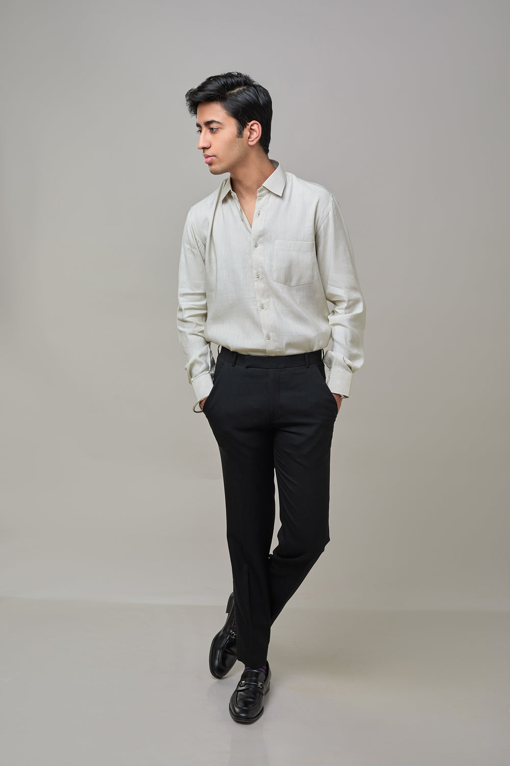 The Label Gaia Men Solid Formal Shirt | Hemp | Mint