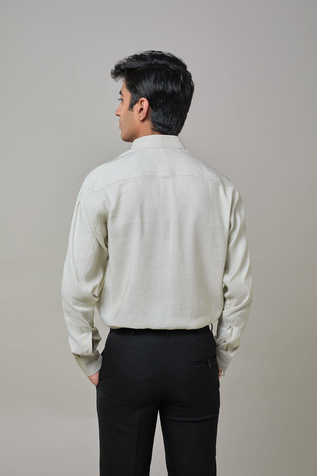 The Label Gaia Men Solid Formal Shirt | Hemp | Mint